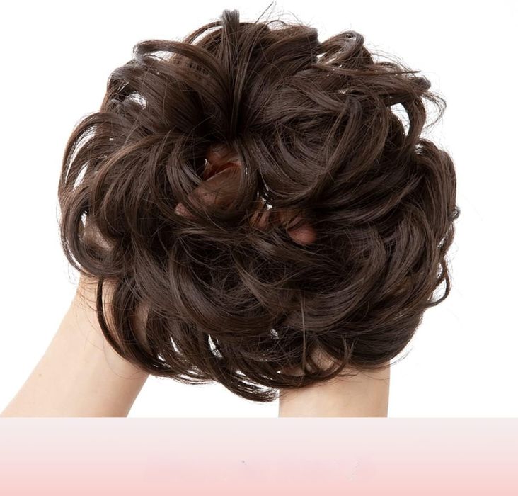 Treska do włosów duży kok do włosów kręcone dla kobiet ciemny brąz