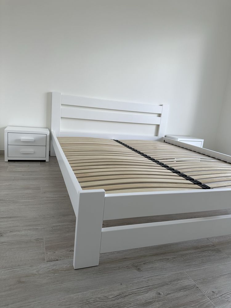 СУПЕР ХІТ Ліжко з дерева, біле деревʼяне ліжко, кровать з дерева