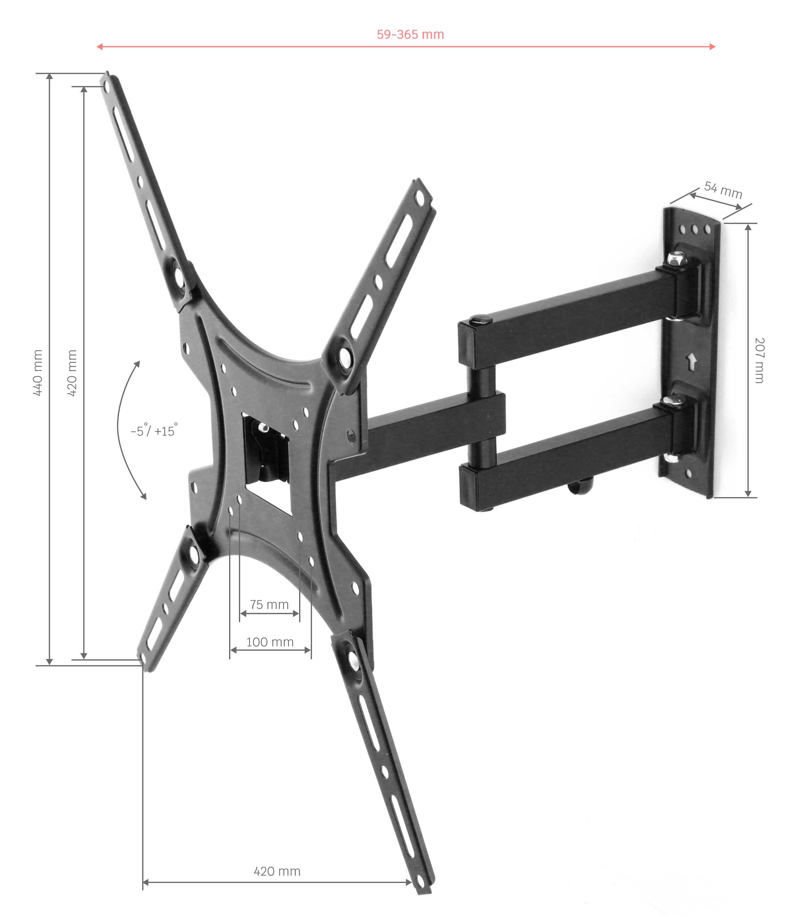 WIESZAK do TV UCHWYT na Telewizor Regulowany Obrotowy LED LCD 13"-65"