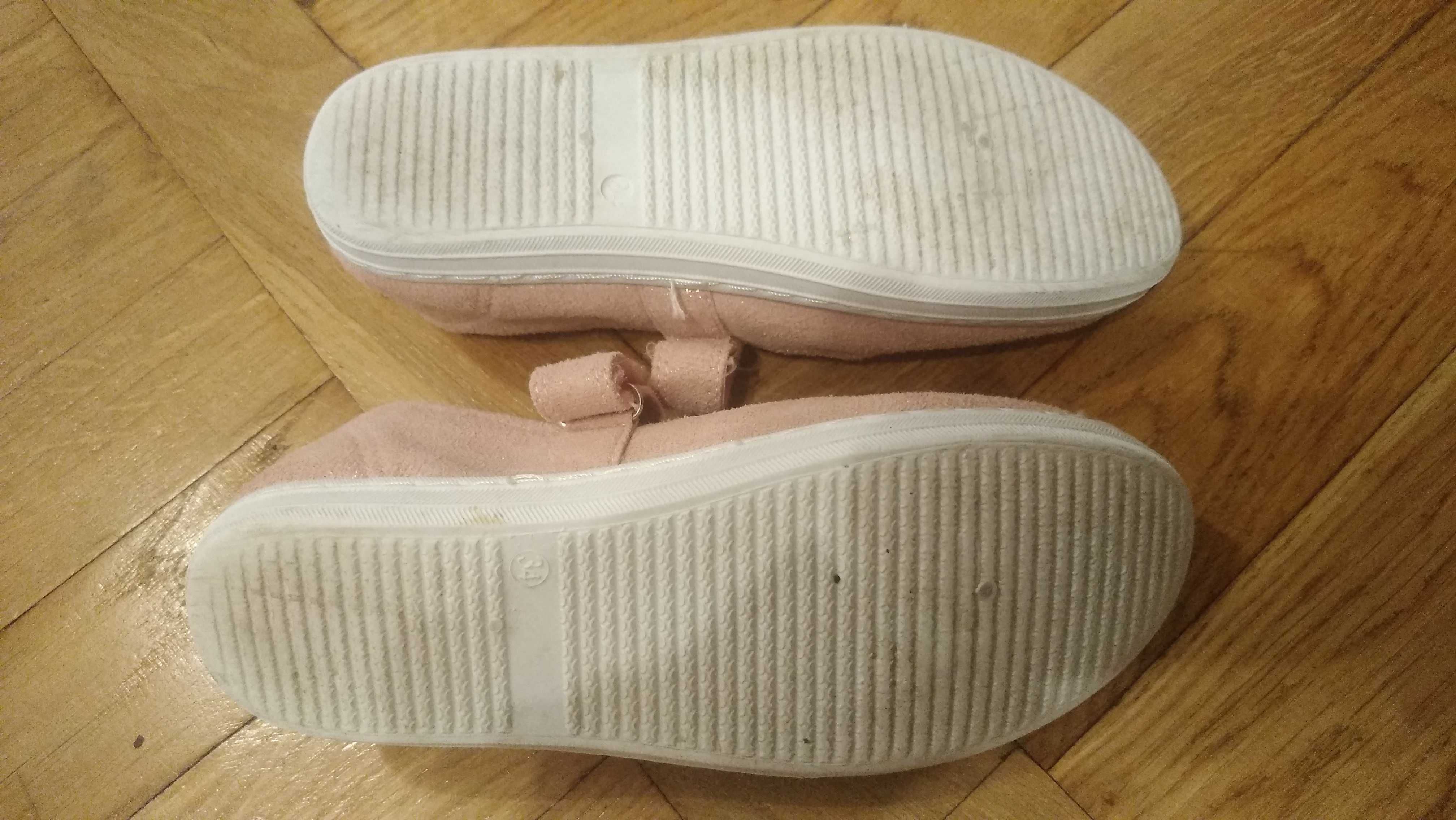 Buty dziewczęce r. 35 (21.5cm) na rzep baleriny