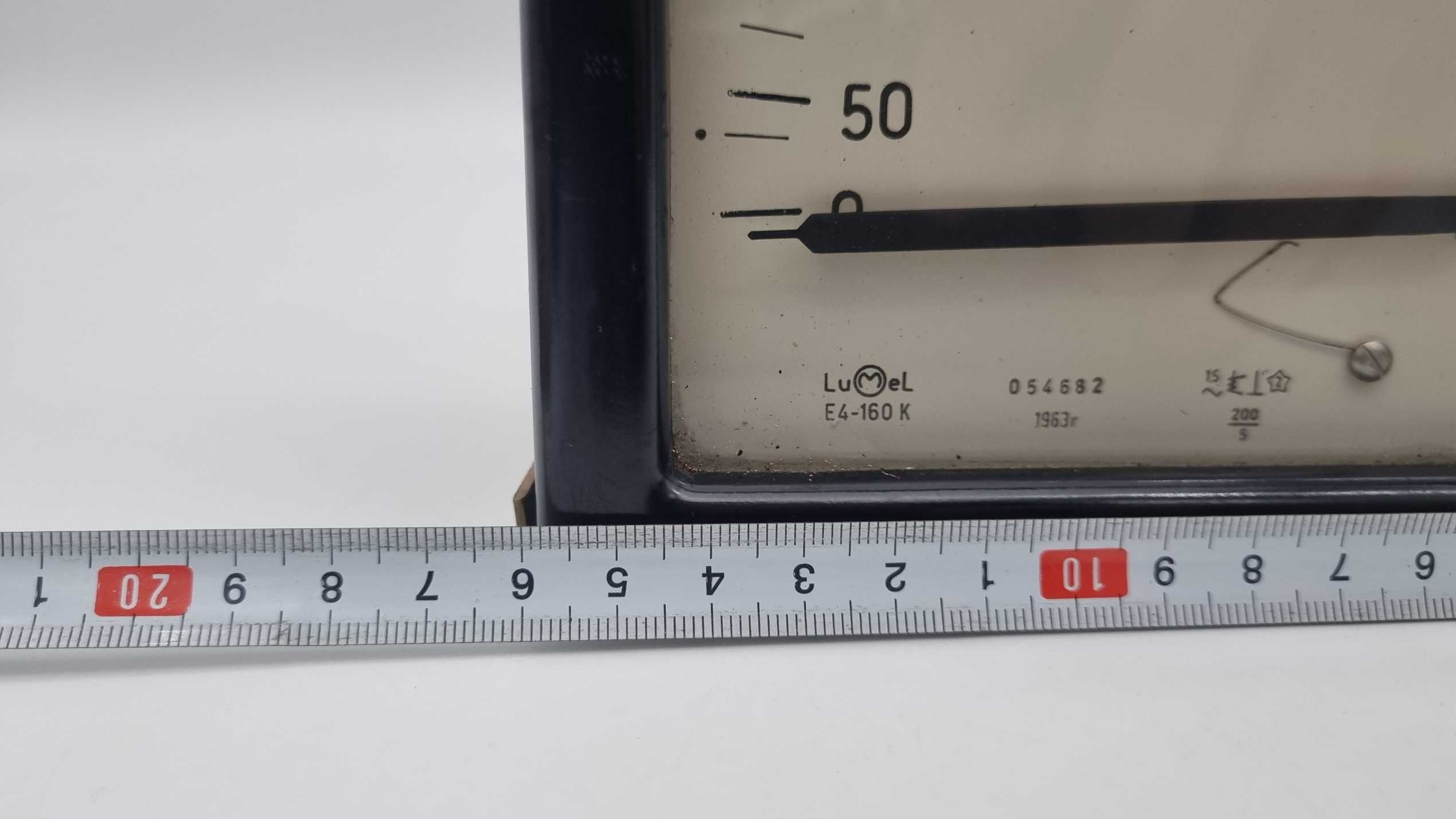 Amperomierz duży ebonit 16 cm Loft PRL
