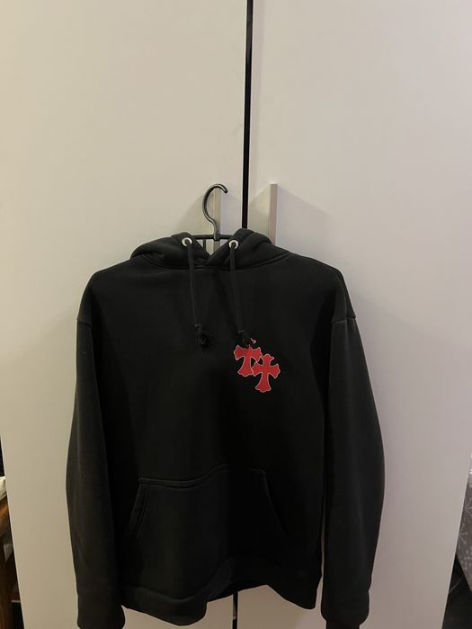 Тепла чорна худі в стилі Chrome Hearts