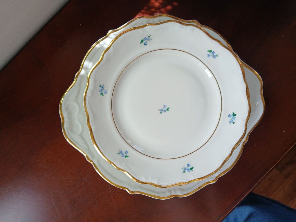 PRL komplet deserowy Wałbrzych 6 plus 1 Stara piękna porcelana
