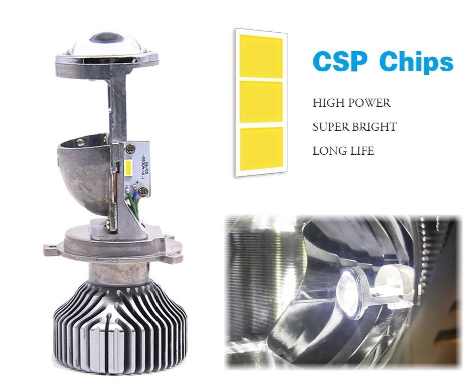 Мощные mini LED линзы лампы ( лампочки) Н7 Н4 в Фары