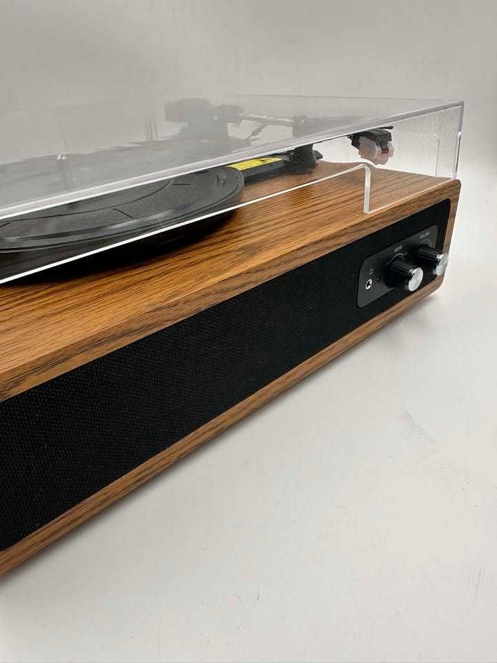 Gramofon w stylu vintage z Bluetooth, 3 prędkości Głośniki wbudowane