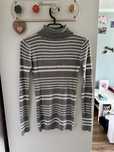 Sweter golf półgolf w paski prążkowany
