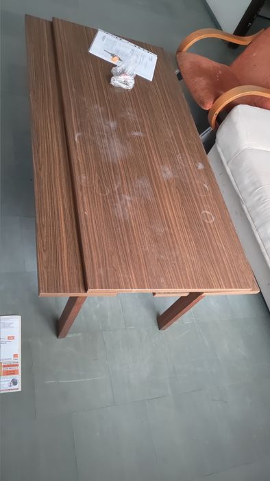 Za darmo Stolik kawowy drewno PRL stół fotel