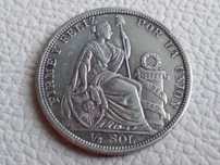 Moneta Srebrna Peru 1/2 sol 1914 rok