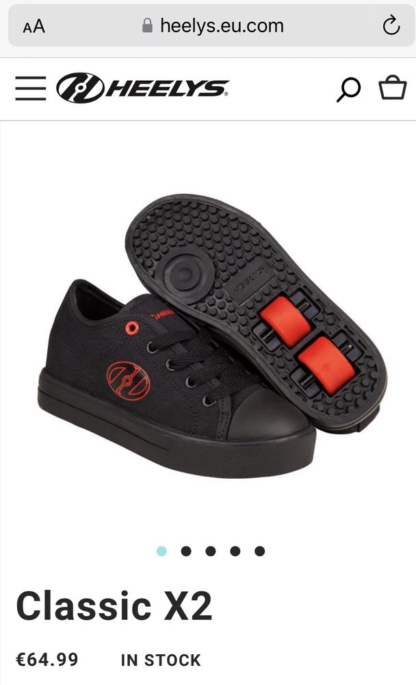 Heelys para criança pretos e encarnados