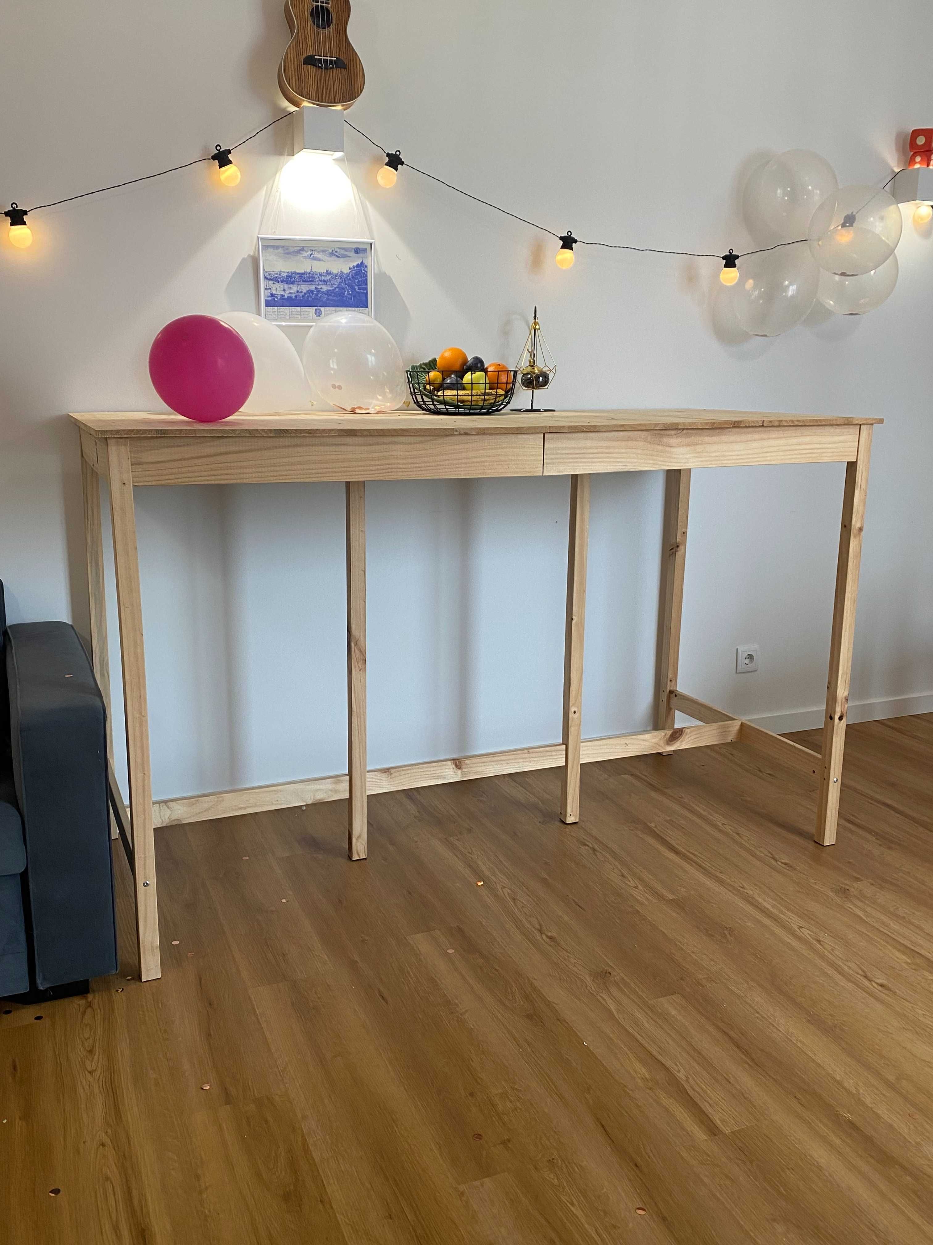 Mesa de bar 180x80x110 cm madeira de pinho maciça