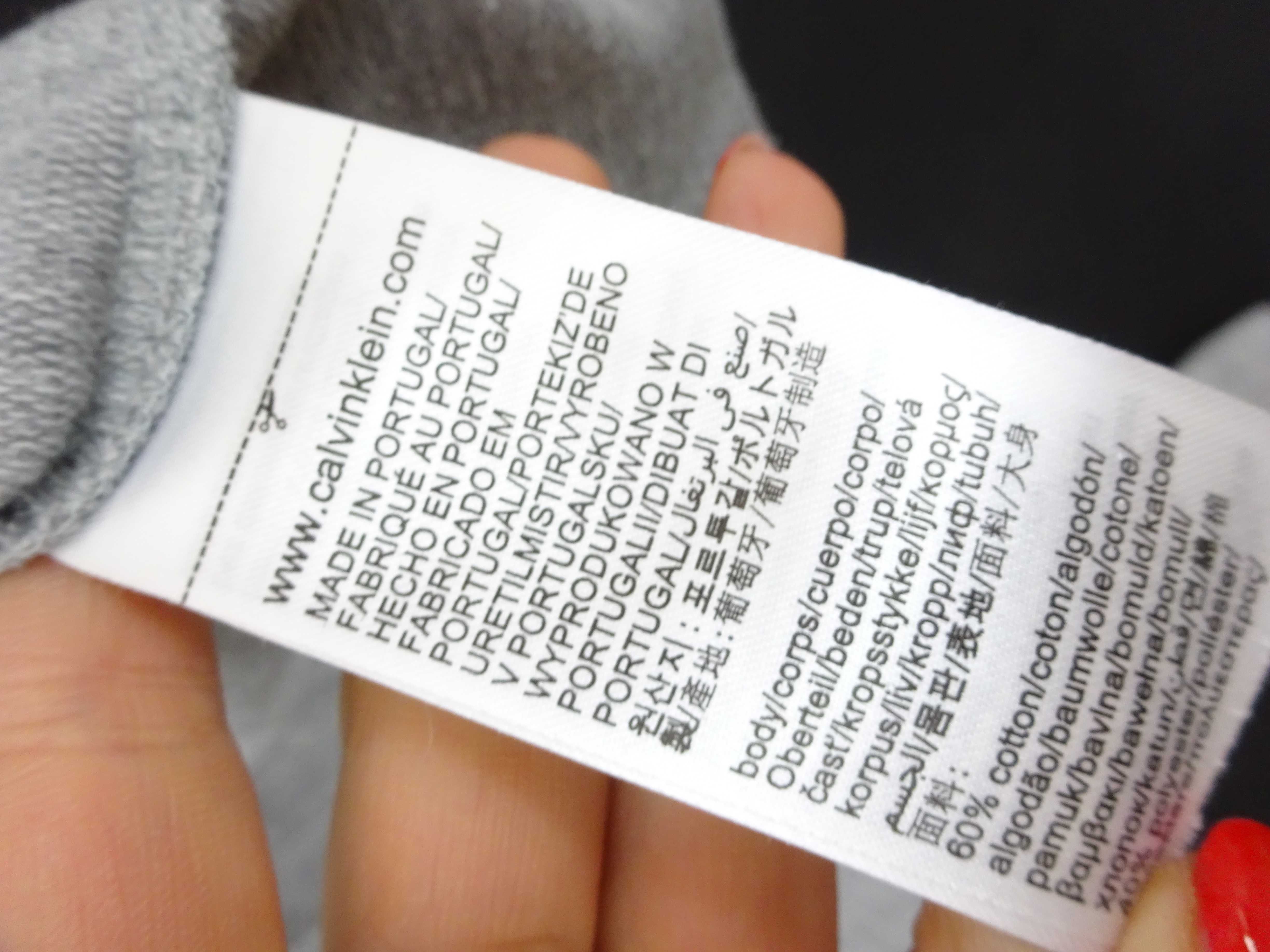 D52 Dresowa bluza damska Calvin Klein kaptur szara cienka M 38
