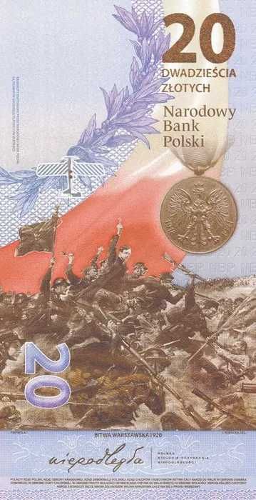 Banknot kolekcjonerski - 20 zł Bitwa Warszawska 1920 - NISKIE NUMERY