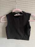 Top czarny Zara XS, krótki, bawełniany