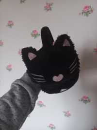 Теплі зимові навушники котик чорні аніме