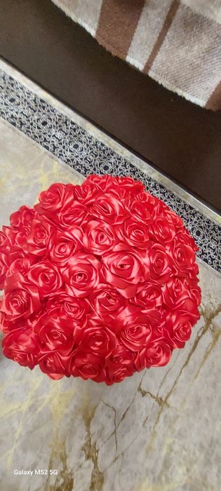 Букет з атласних стрічок 71 роза