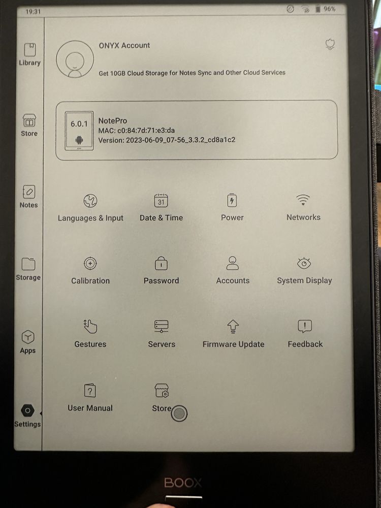 Czytnik Onyx Boox Note Pro + Etui