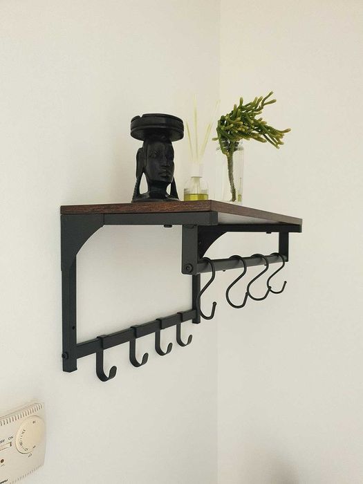 Półka łazienkowa z 8 haczykami do powieszenia na ubrania dom