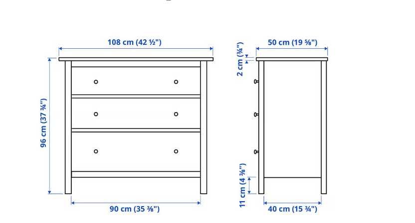 Cómoda branca de 3 gavetões, Hemnes, Ikea, como nova