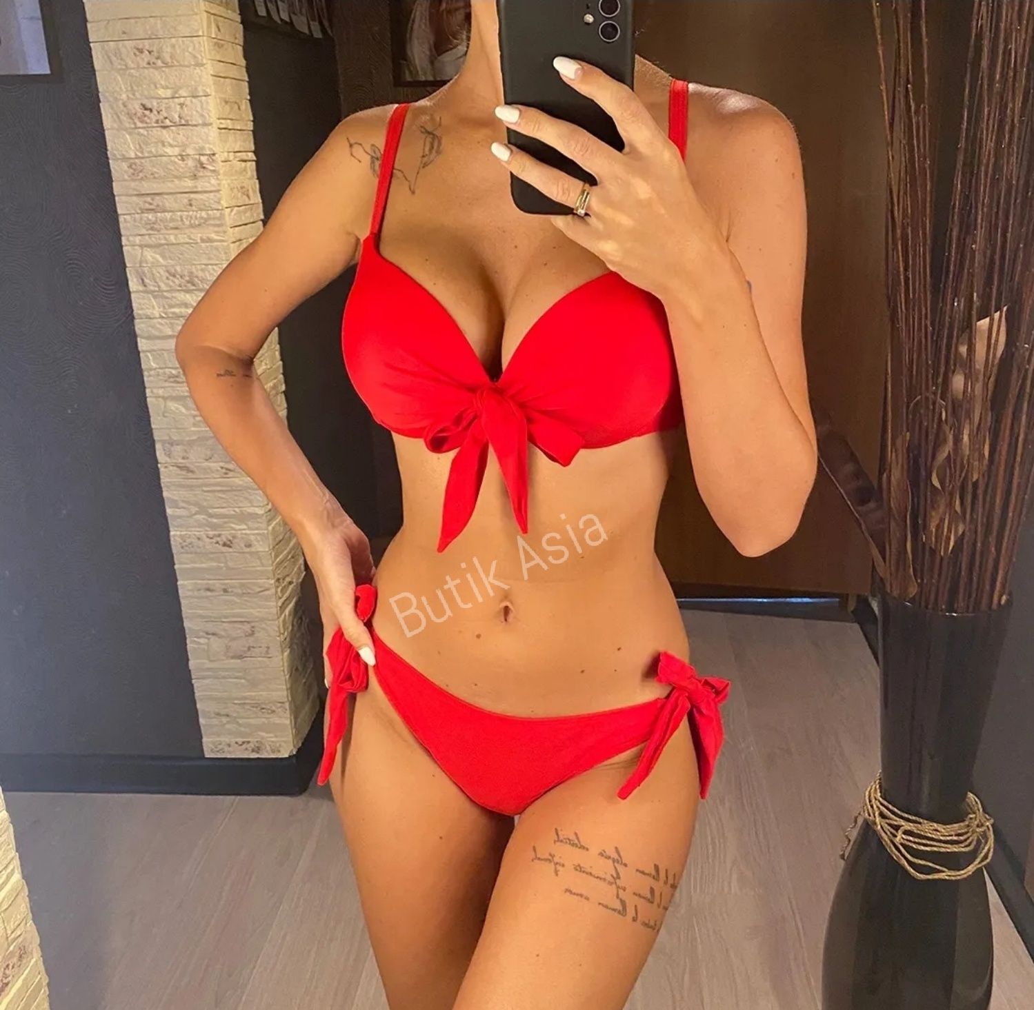 Strój kąpielowy dwuczęściowy czerwony push up 38/M bikini sexi