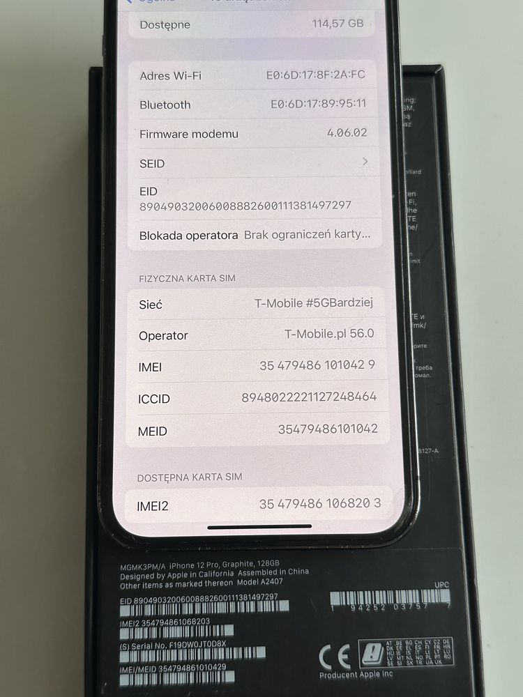 Iphone 12 Pro 128GB, bateria 87%, komplet, idealny stan