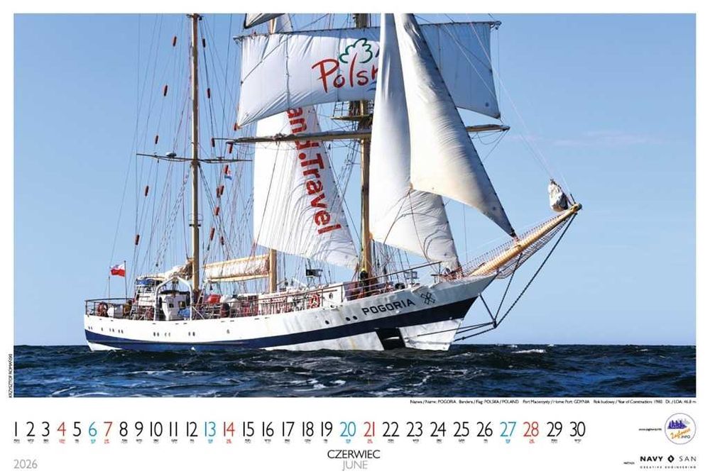 Kalendarz ŻAGLOWCE 2026