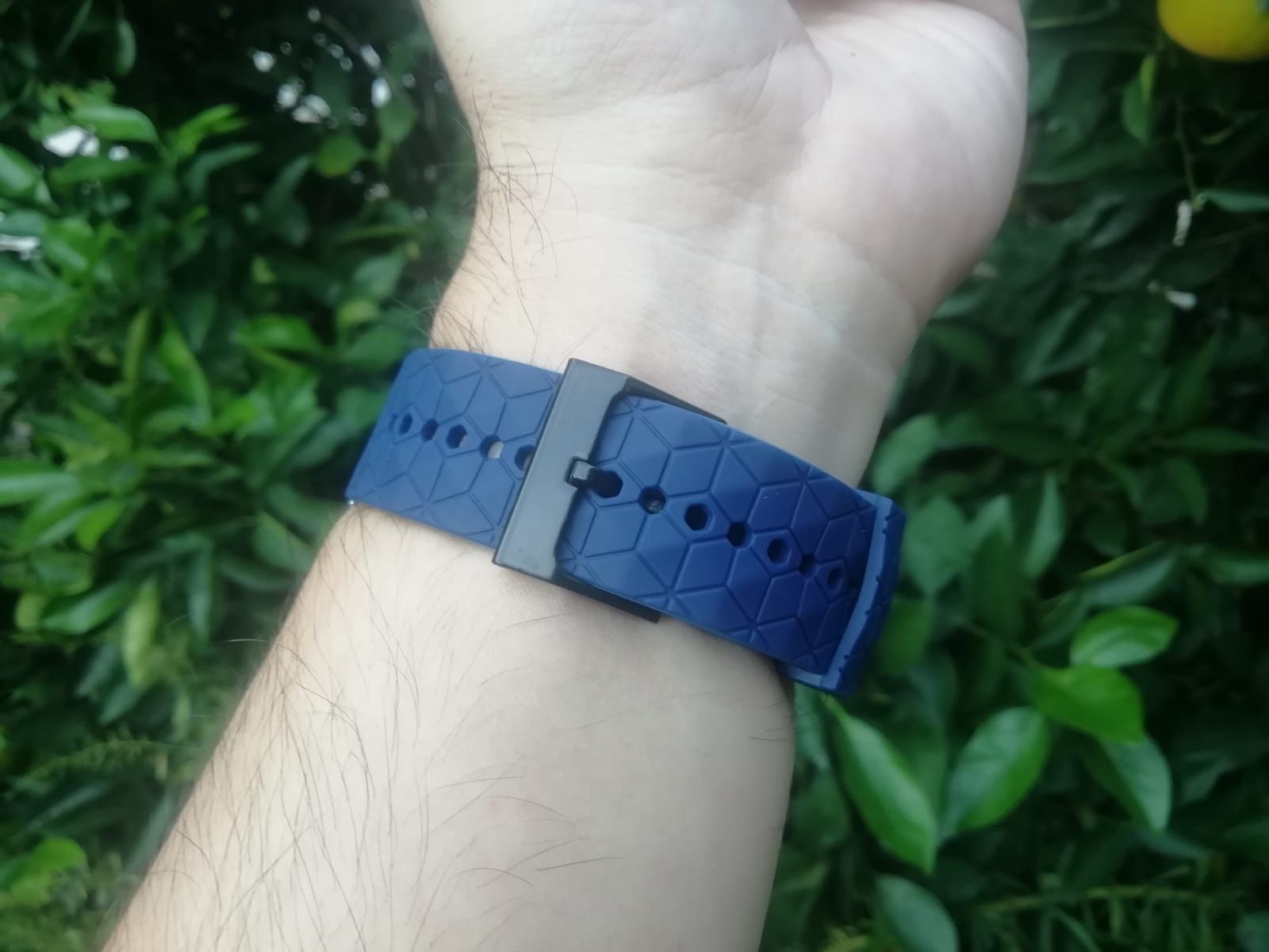 Bracelete em silicone, 22mm (Nova) Azul