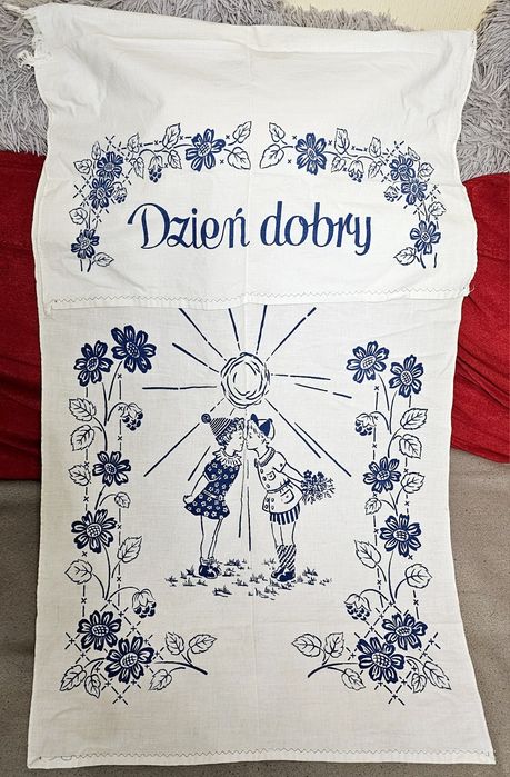 Stara, drukowana makatka "Dzień dobry", PRL, Zabytek !!