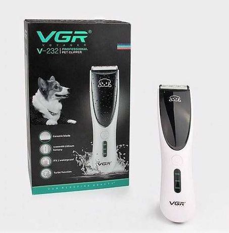Машинка VGR-232 для стрижки домашніх тварин (собак, кішок) на акумул.