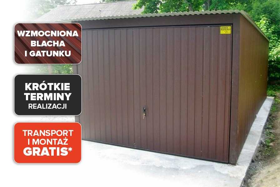 Garaż 3x5 w kolorze z bramą uchylną garaże blaszane blaszak I GATUNEK