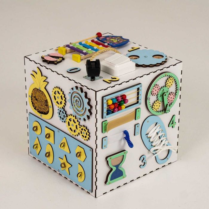 Бизикуб, бізікуб, бізіборд, розвиваючий куб, монтесорі, сенсорні ігри