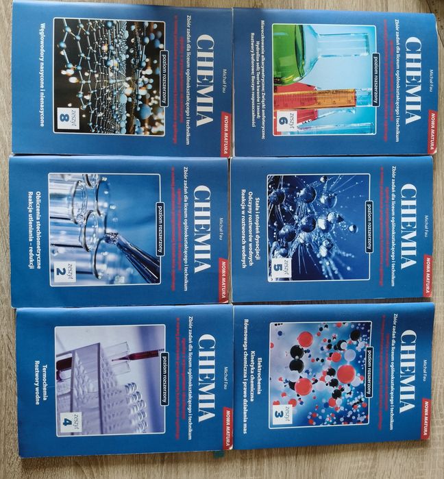 Chemia Nowa Matura zbiór zadań Tom 2, 3, 4, 5, 6, 8. Fau Michał