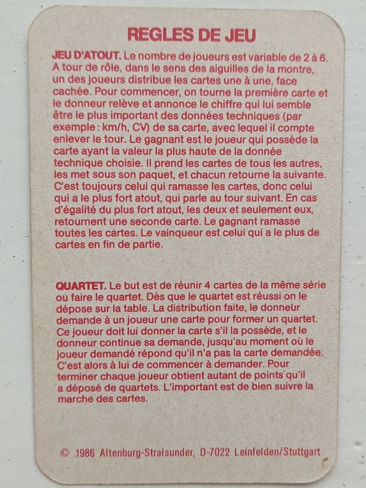 Top ASS Rallye 1988 карточки с изображением автомобилей ралли