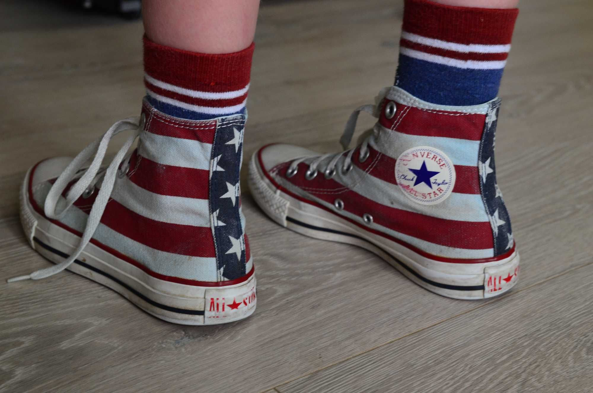 Trampki Converse buty dziecięce, młodzieżowe rozm. 36 flaga USA