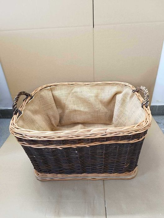 Dehner Kosz wiklinowy z jutą, ok. 60 x 47 x 40 cm wiklina NOWE