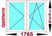 Okna PCV Sonarol Moderntherm 1765 x 1435 O36 typowe wymiary od ręki
