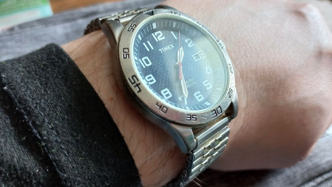 Sprzedam duży męski zegarek Timex Indiglo Data na bransolecie