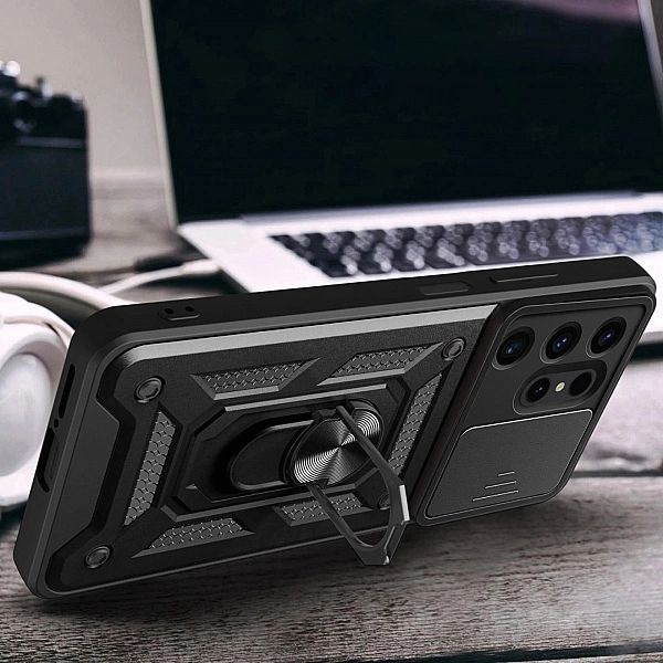 Etui Hybrid Armor Camshield do Samsung Galaxy S24 Ultra pancerne z osł