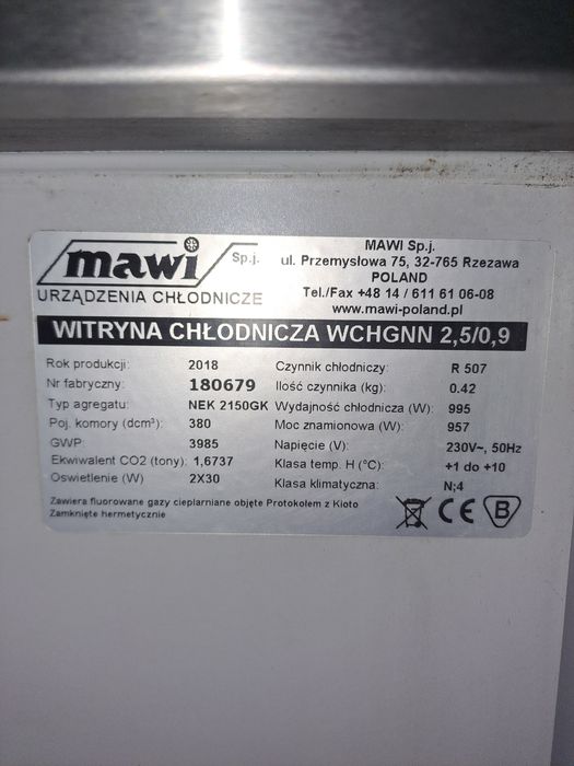 Lada chłodnicza MAWI WCHGNN 2,5/0,9