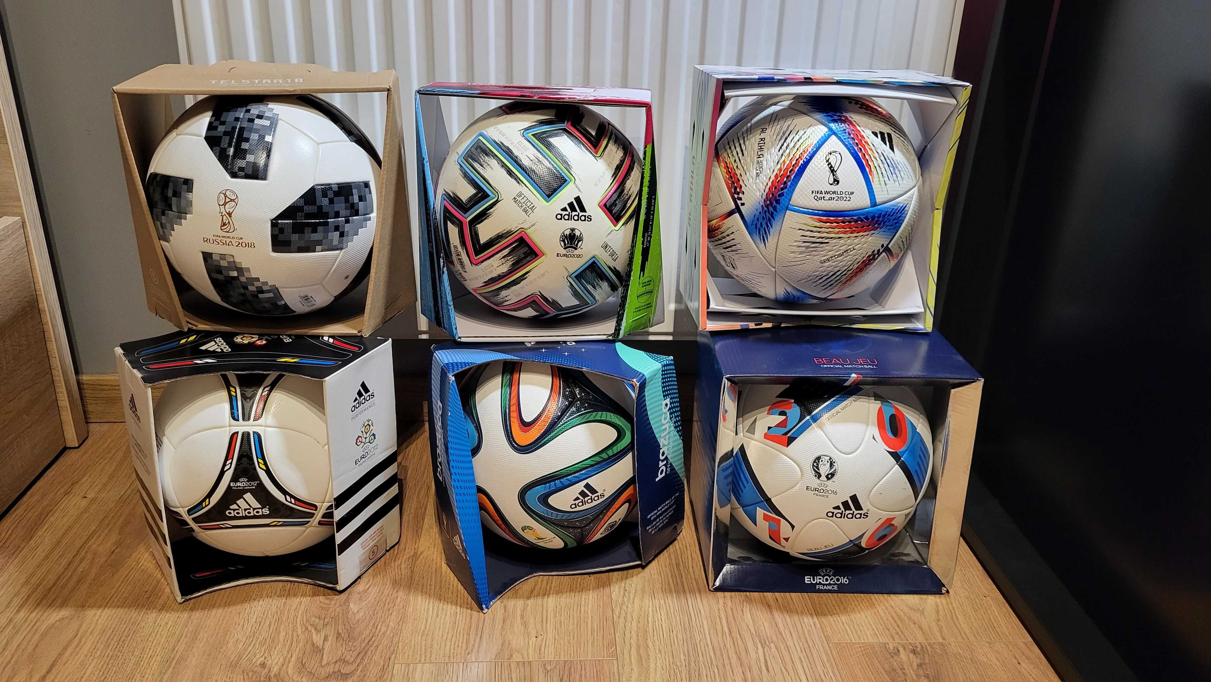 Kolekcja piłek meczowych Euro i MŚ OMB Adidas Mundial Piłka Brazuca