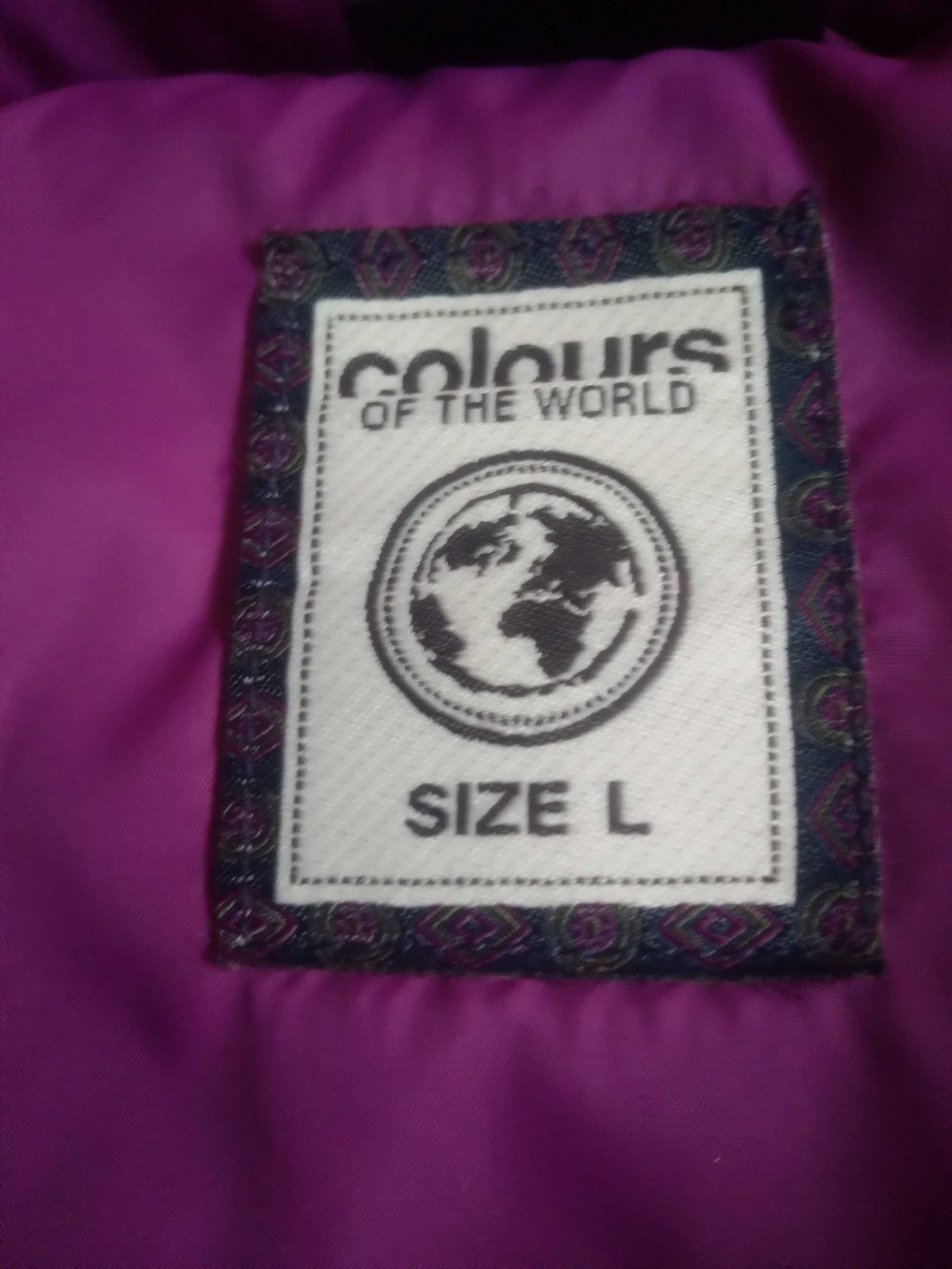COLOURS , kamizelka damska-ocieplacz z kapturem , L , róż fuksja