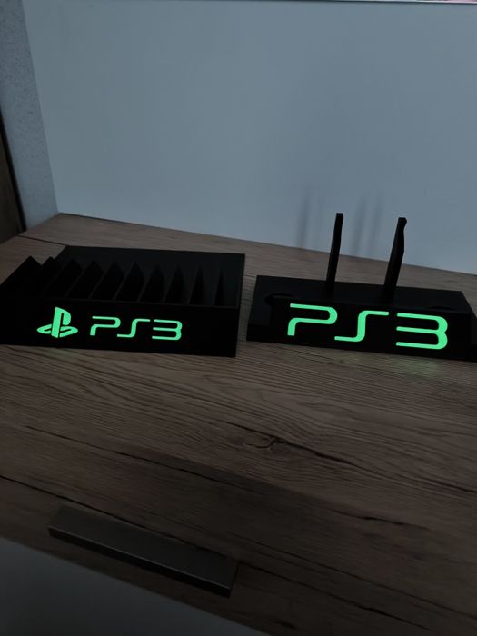 Zestaw PlayStation 3 stojak na gry i pada napisy fluorescencyjne