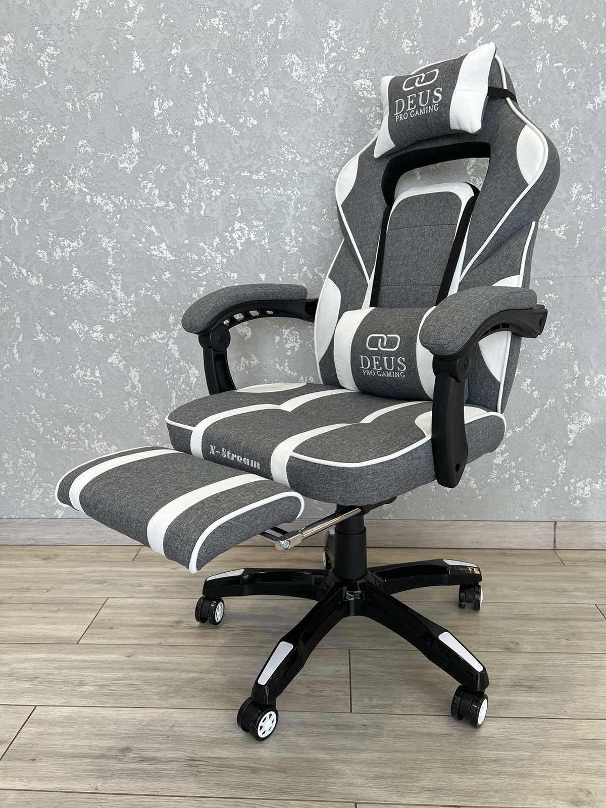 Комп'ютерне крісло З ТКАНИНИ Геймерське спортивне крісло ігрове 150кг