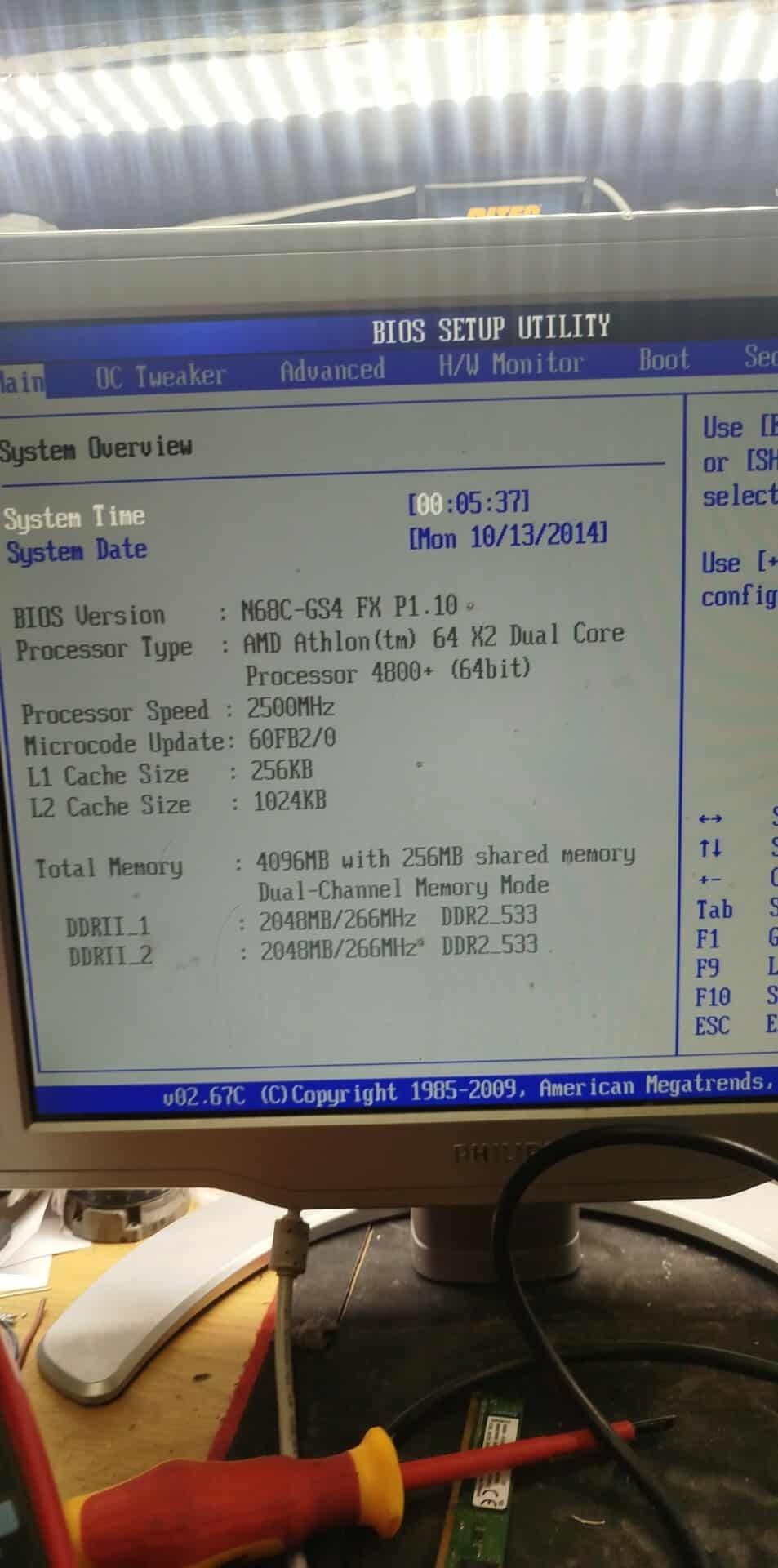 n68c gs4 fx + amd athlon 64 x2 4800+ 4gb ddr2