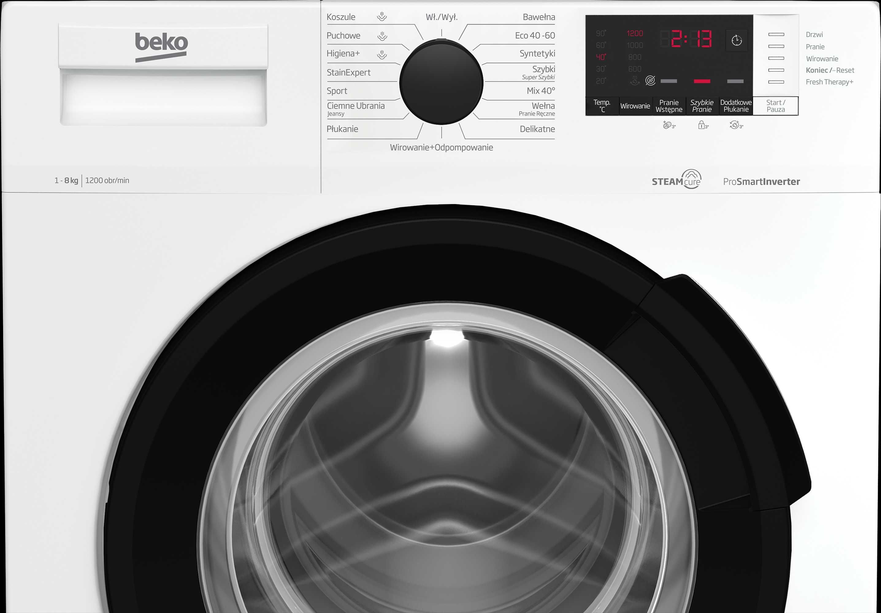 Pralka BEKO WUE8622WBPSE 8kg 1200obr Nowa STEAM gwar.2lata BYTOM