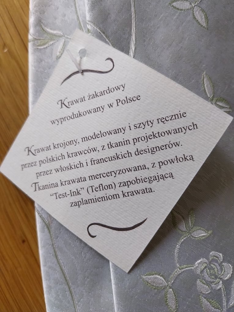 Krawat ślubny żakardowy