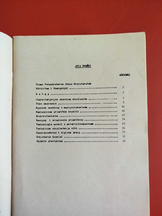 Program nauczania, Mechanik maszyn i urządzeń przeróbczych