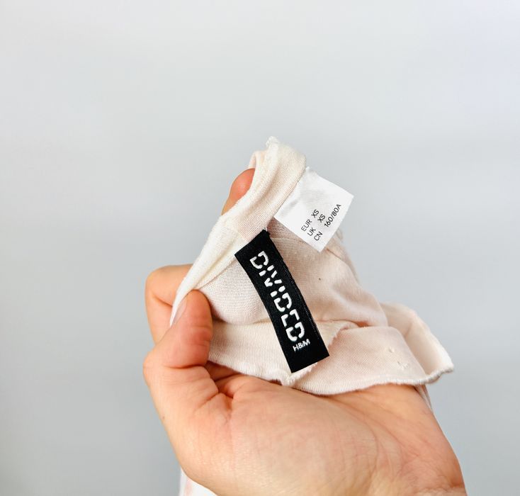 Kremowo-brzoskwiniowa bluzka tie-dye XS 34 H&M