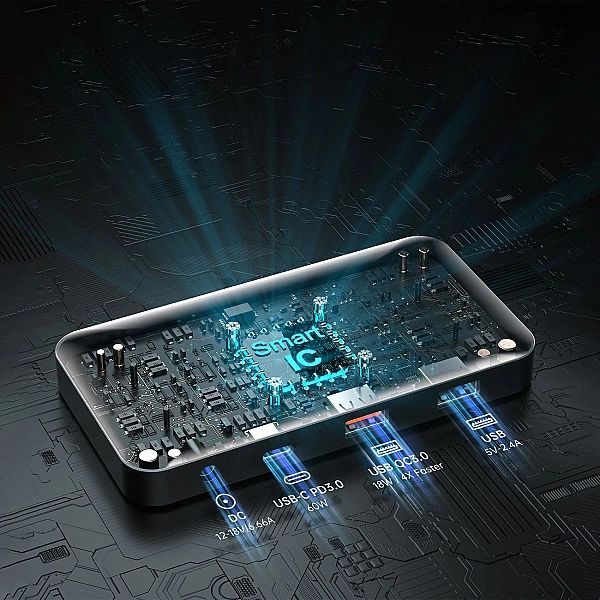 Choetech ładowarka solarna Usb składana 120w Dc, Usb C, 2 x Usb czarna