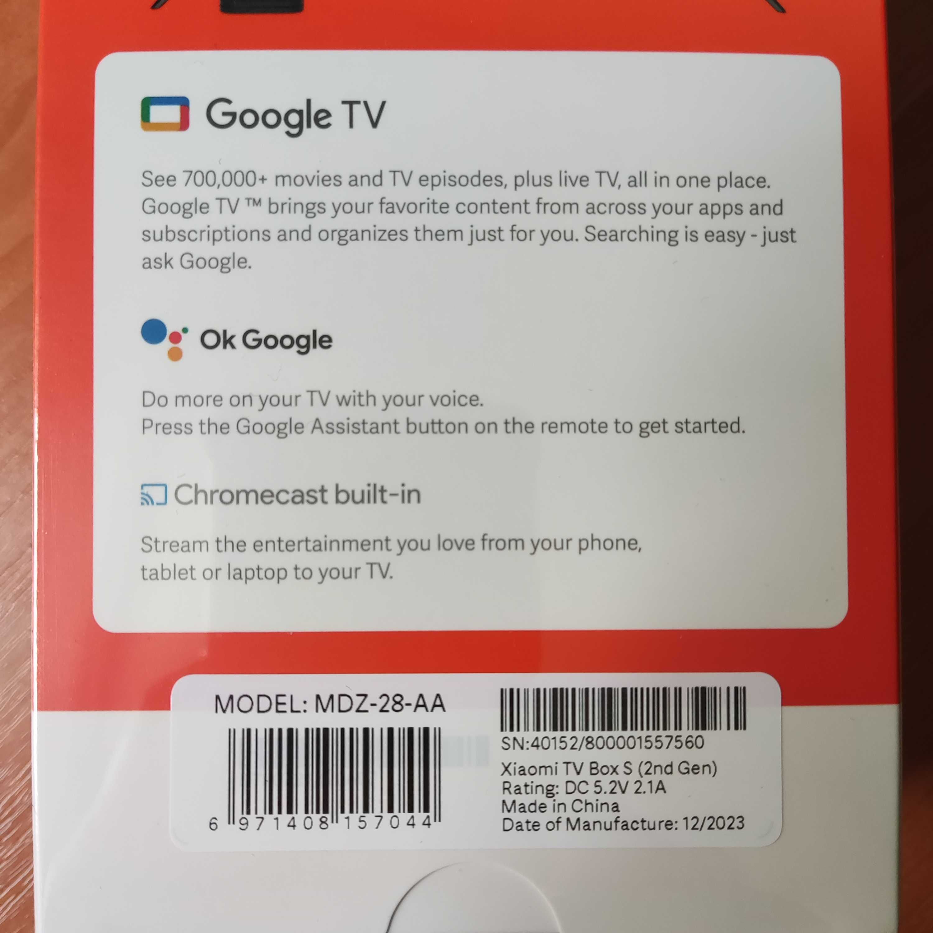 4K ТБ-приставка Xiaomi TV Box S (2nd Gen) (2 + 8 Гб, Global Version)