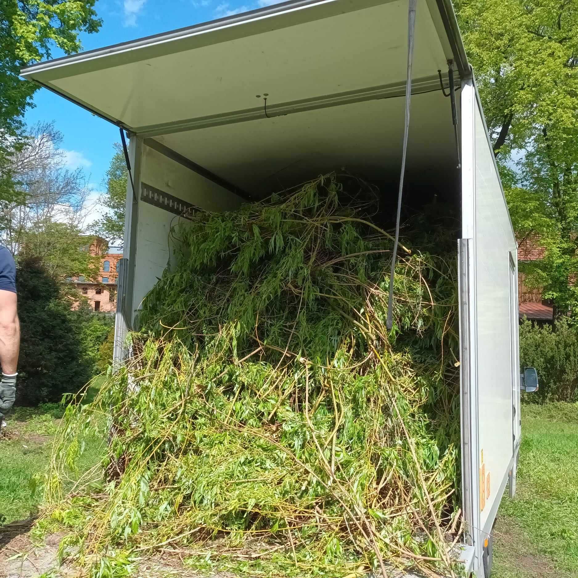 Wywóz gałęzi odpadów zielonych liści  trawy  Łódź okolice